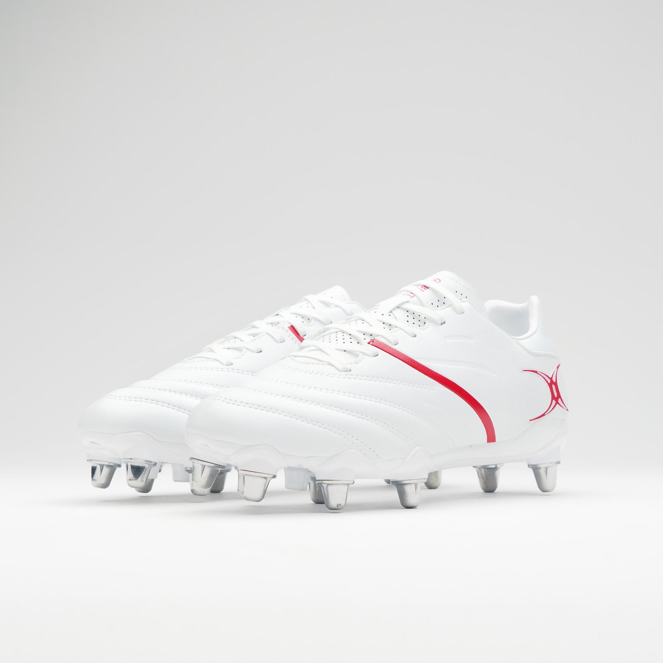 Side Step Rugny Gilbert Sidestep X20 Power 8 Stud Rugby Boots Black/White β Thistle Sports
